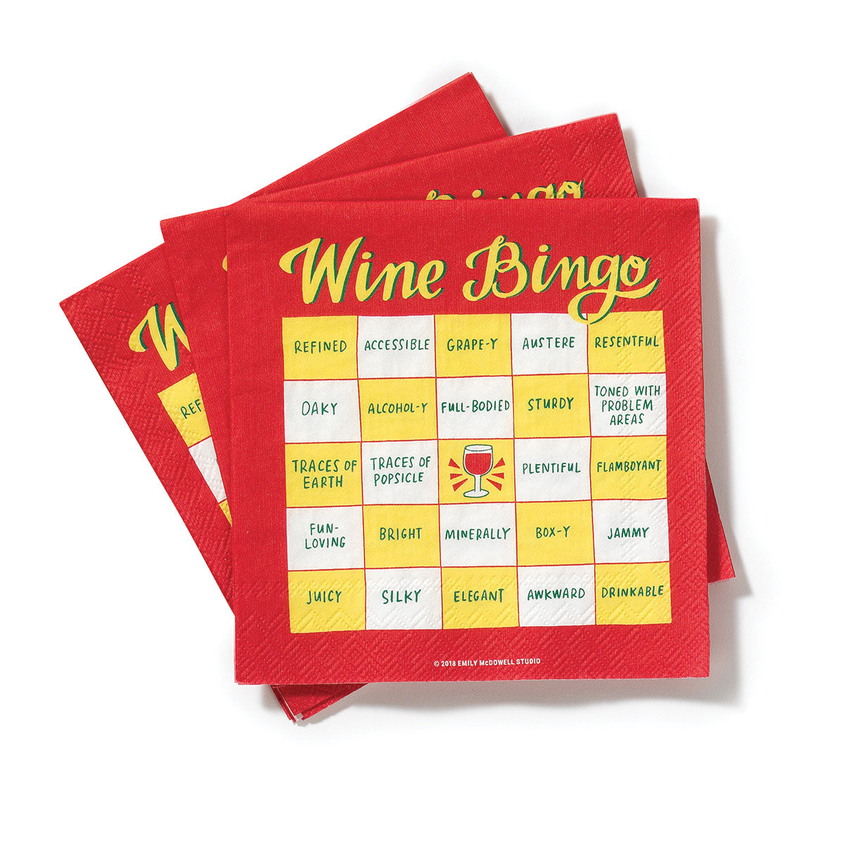 Wine Bingo Napkins - Emily McDowell & Friends