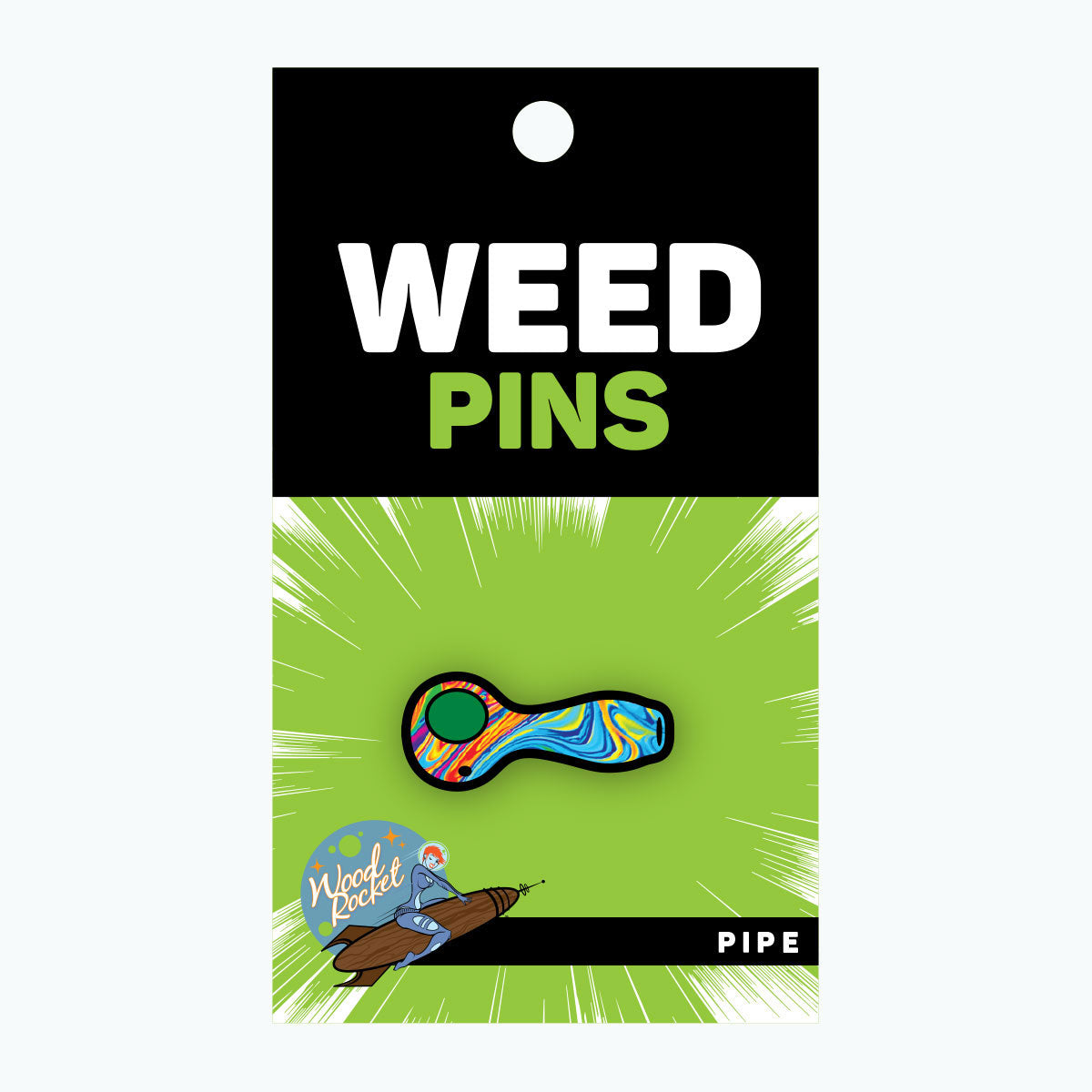 Wood Rocket Pipe Swirl Pin