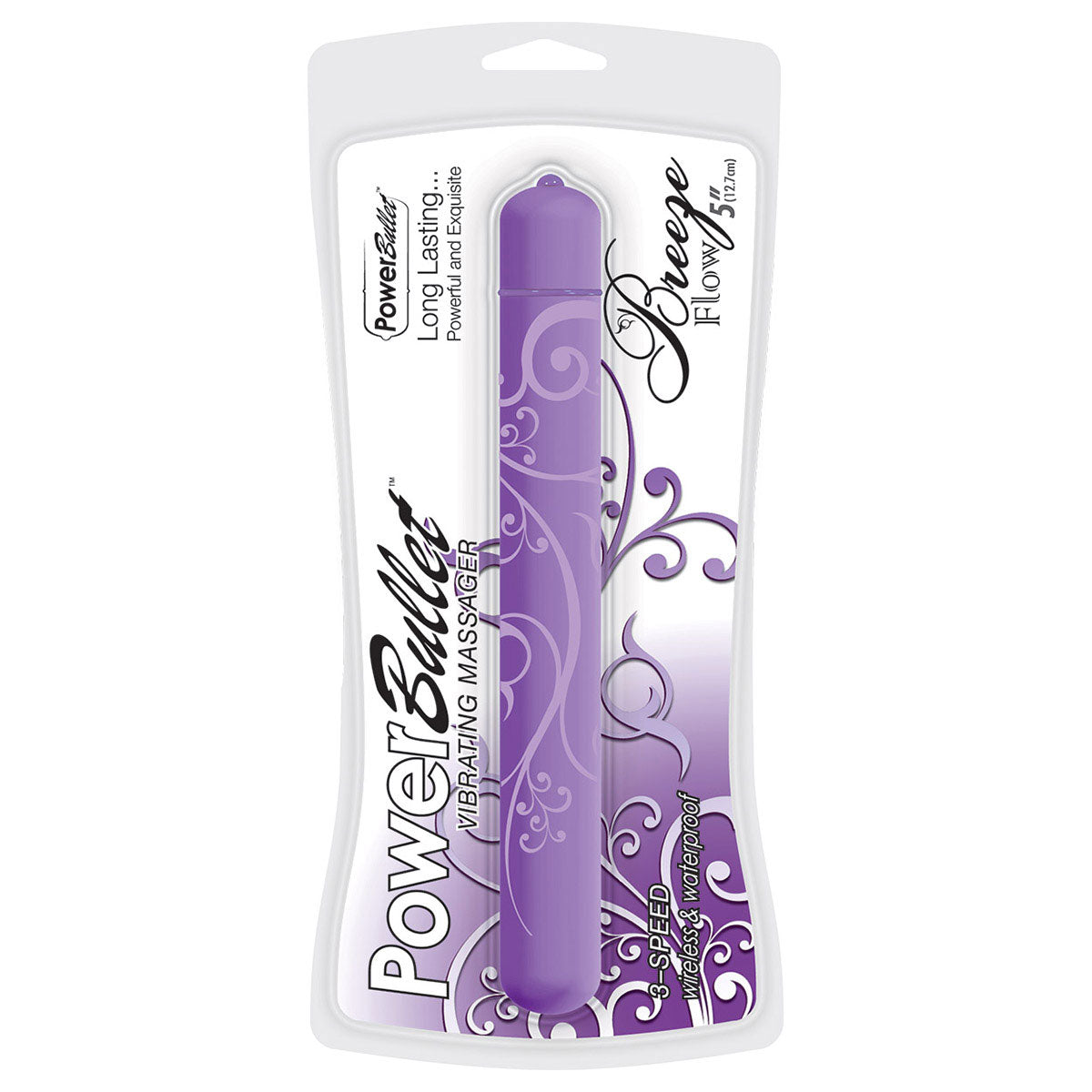 BMS Breeze Power Bullet Flow 3-Speed Bullet Vibrator 5" Black
