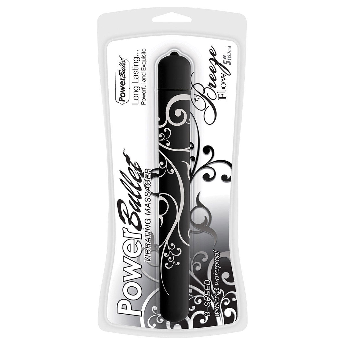 BMS Breeze Power Bullet Flow 3-Speed Bullet Vibrator 5" White