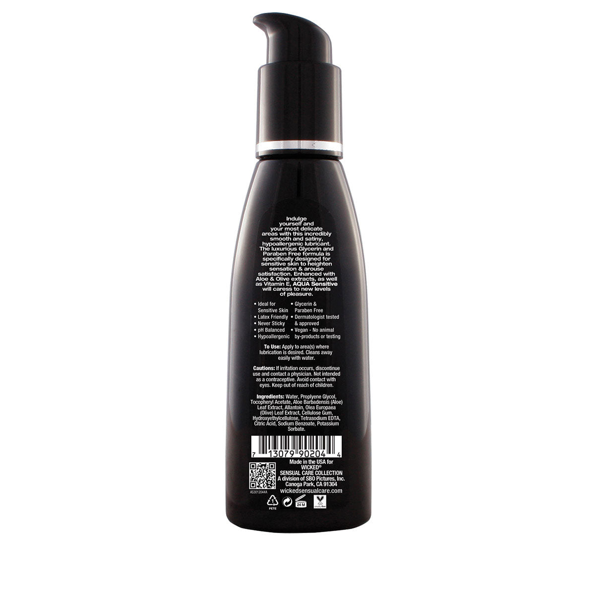 Wicked Sensual Care Aqua Sensitive Fragrance-Free Lubricant 4oz