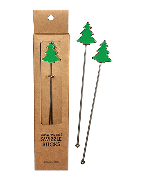 Kheper Games Holiday Reusable Stainless Steel (Dishwasher Safe) Swizzle Stick 2pk