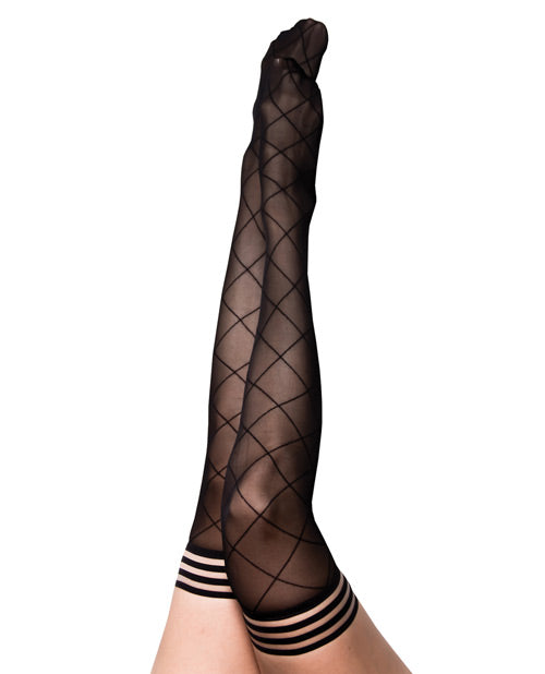 Kix'ies Anna Sheer Diamond Thigh-High