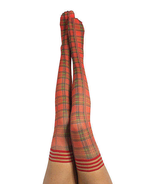 Kix'ies Grace Plaid Thigh-High