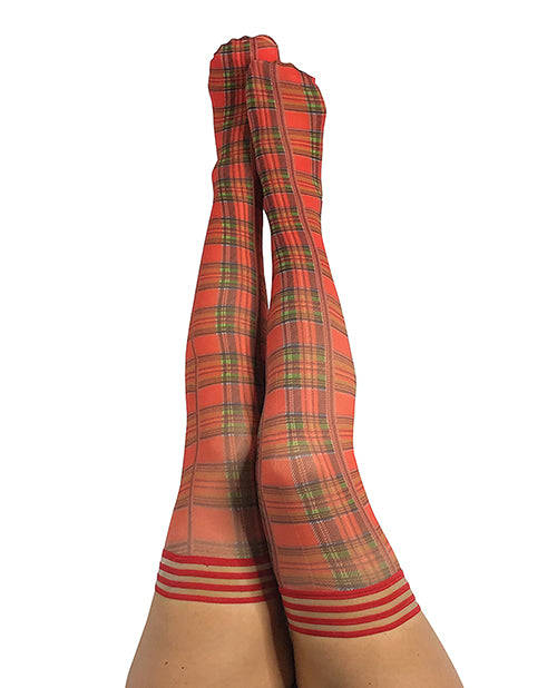 Kix'ies Grace Plaid Thigh-High