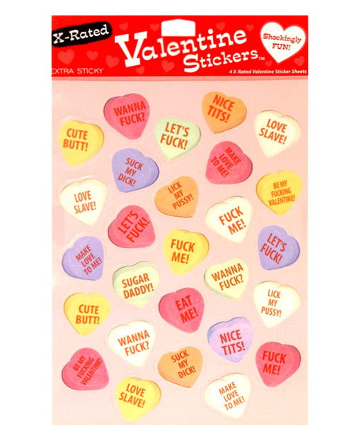 CandyPrints X-Rated Valentine Sticker Sheets - 4 Sheets of 27 Stickers