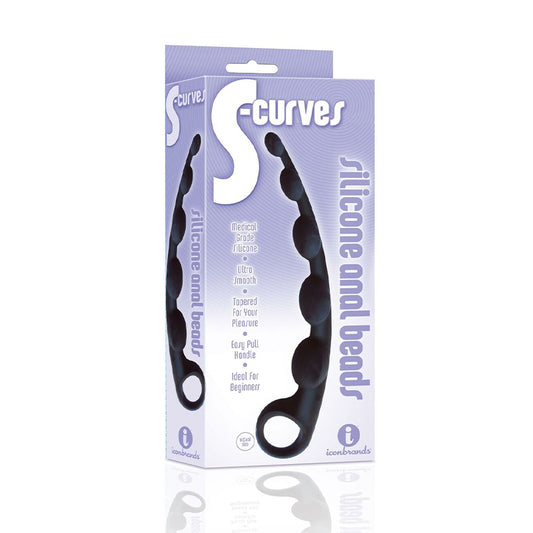 The 9's S-Curved Silicone Anal Beads