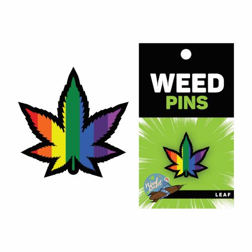 Wood Rocket Marijuana Rainbow Pin