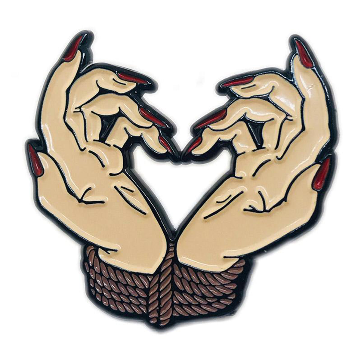 Geeky & Kinky Bound By Love Hands Pin