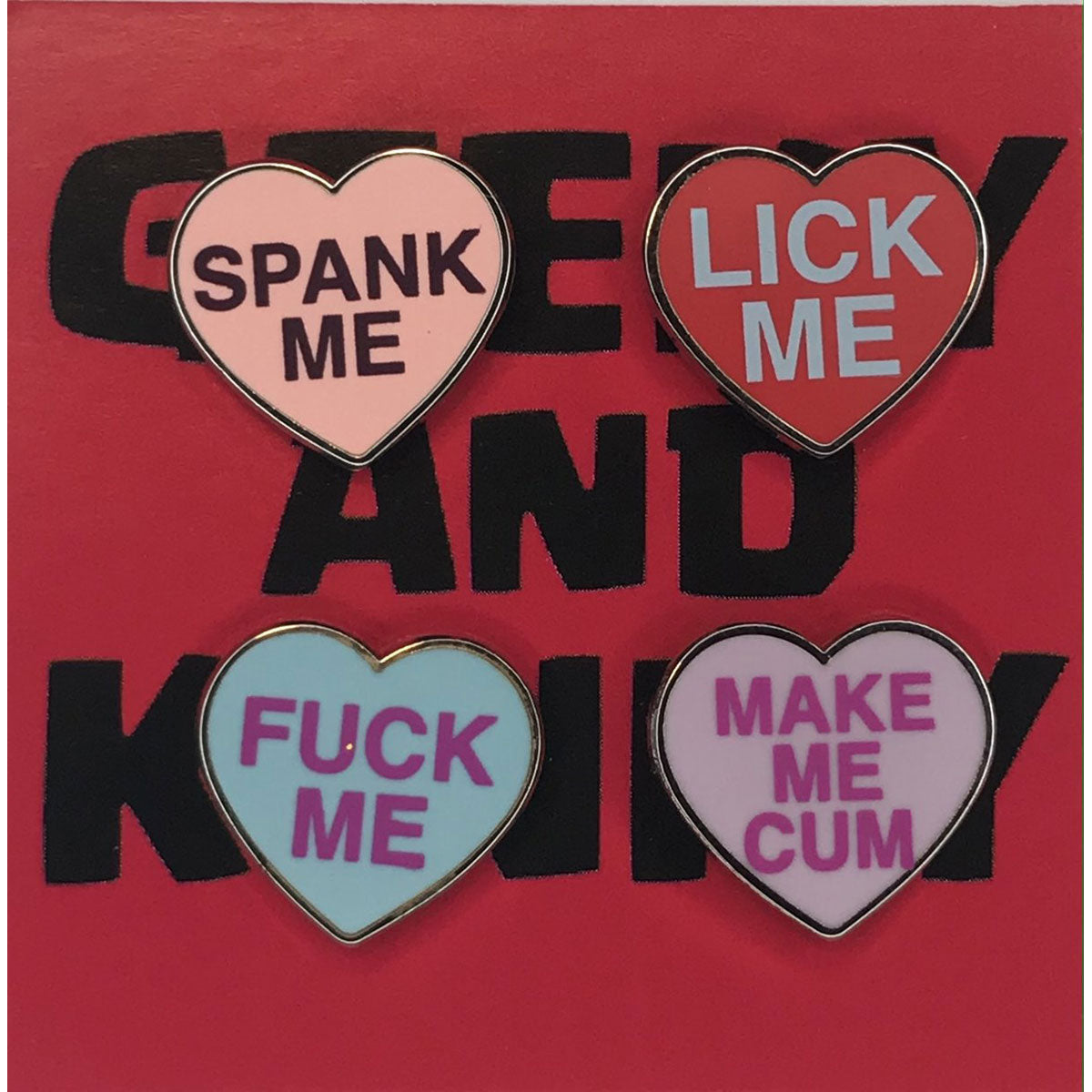 Geeky & Kinky Heart Pin 4pk