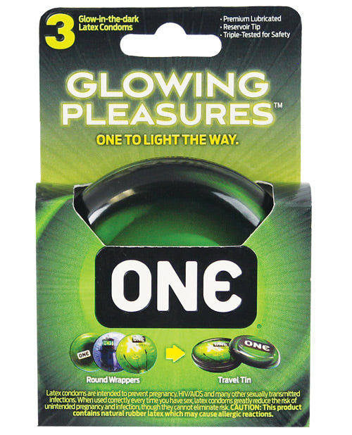 ONE Glowing Pleasures Condoms 3pk