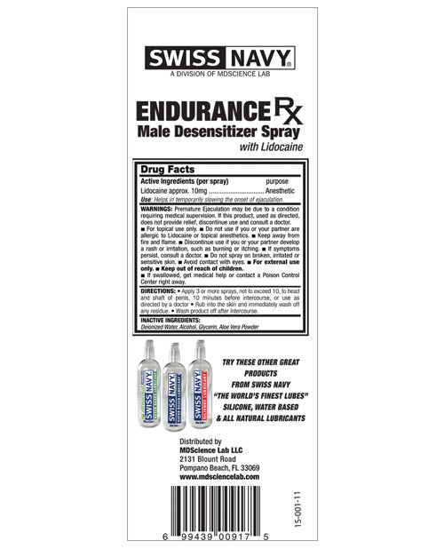 Swiss Navy Endurance Male Desensitizer Spray