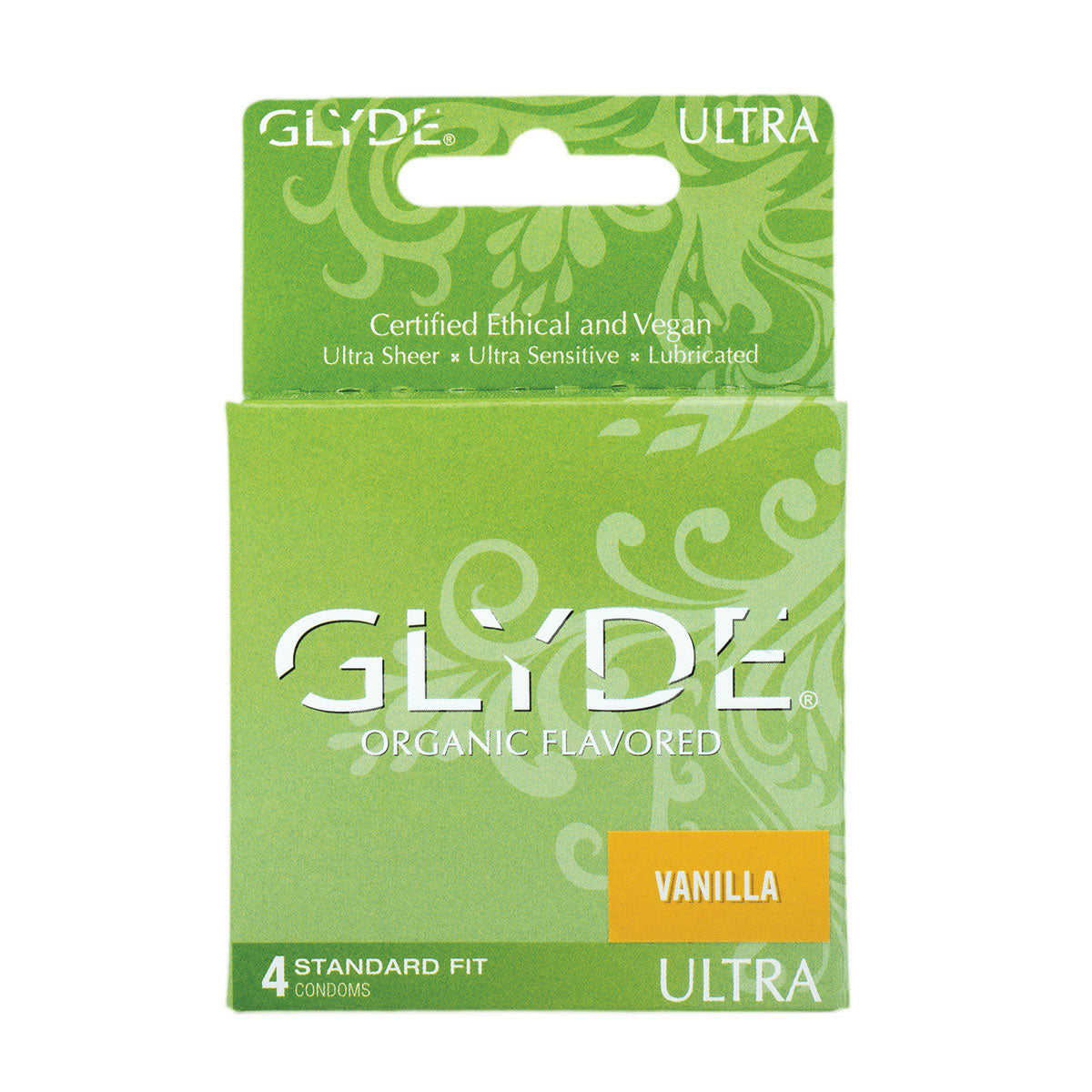 Glyde Organic Condoms 4 pack Vanilla