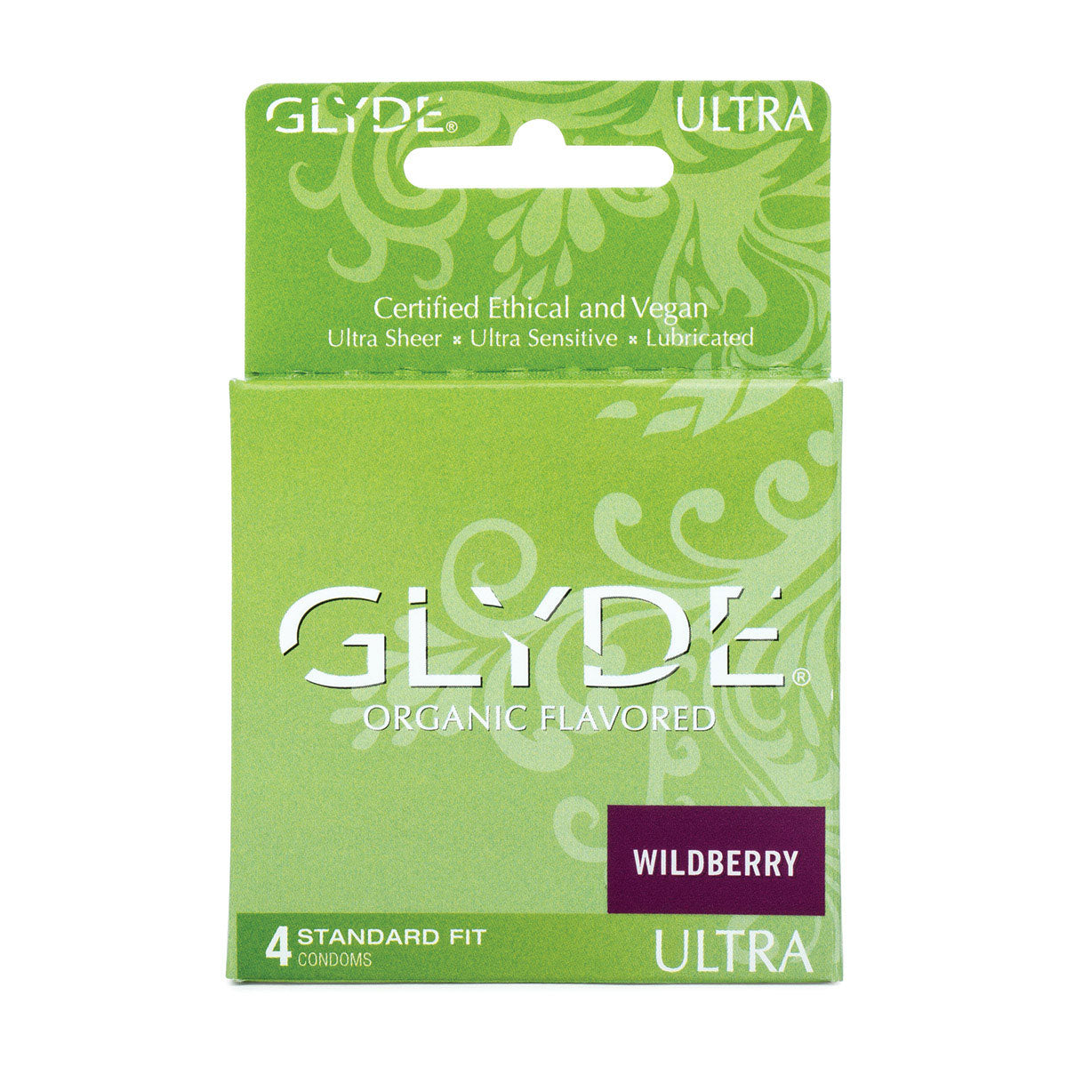 Glyde Organic Condoms 4 pack Blueberry