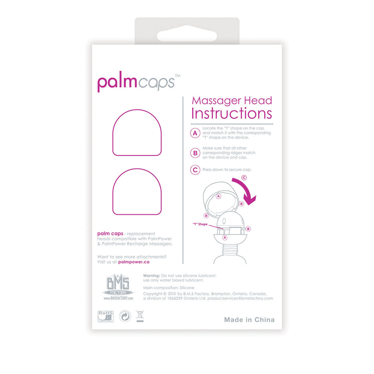 BMS PalmCaps PalmPower Wand Attachment (2 pack)