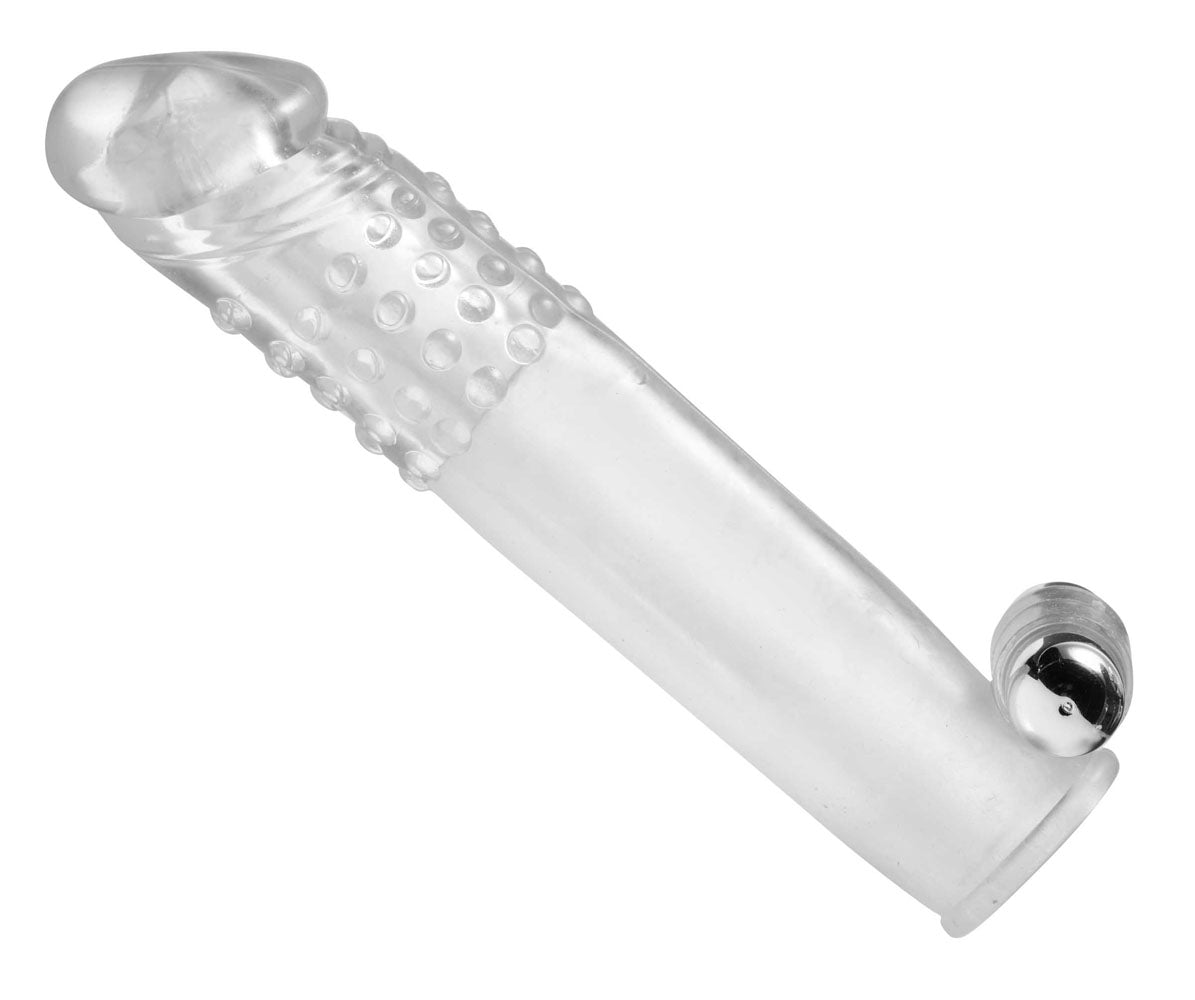 Size Matters Clear Sensations Penis Extender Vibro Sleeve w/ Bullet