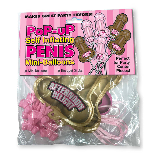 Little Genie Pop-Up Penis Self-Infl Penis Mini Balloons