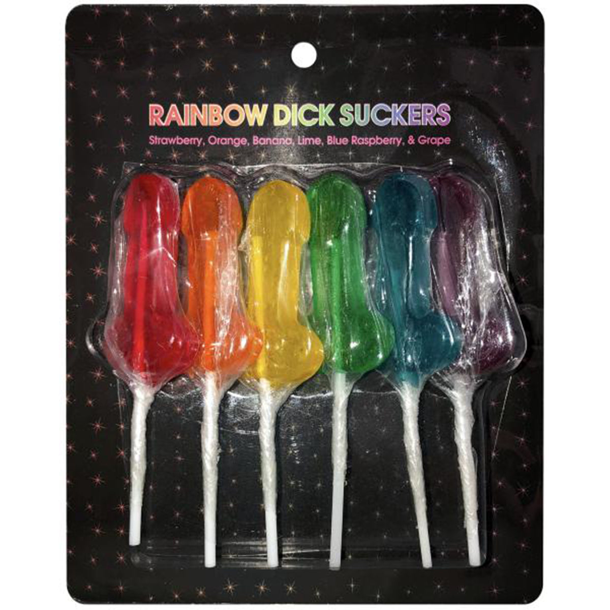 Candyprints Rainbow Dick Suckers - 6 pack
