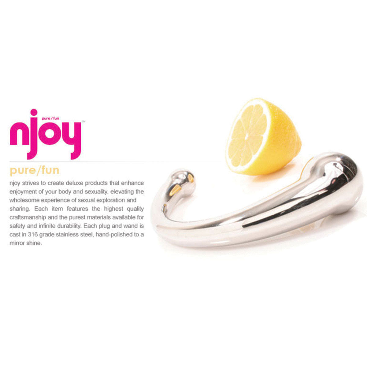 njoy Pure Wand 11" Stainless Steel G-Spot Dildo