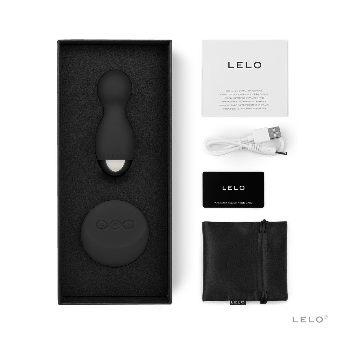 LELO Hula Remote-Controlled Vibrating Rotating G-Spot Pleasure Beads Black