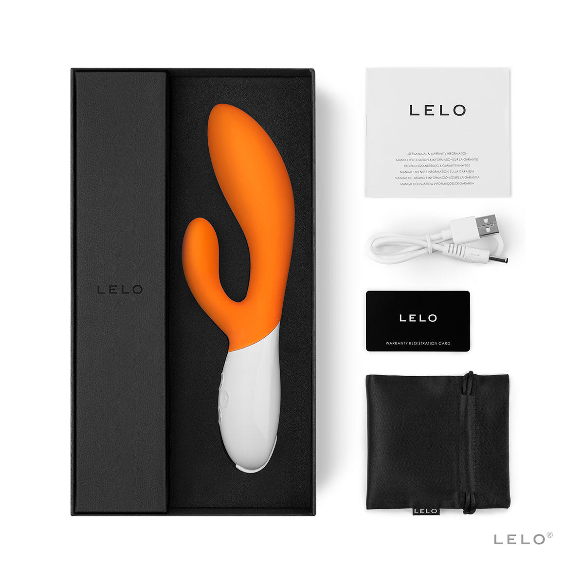 LELO Ina 2 Dual-Motor Clitoral & G-Spot Rabbit Vibrator Tangerine