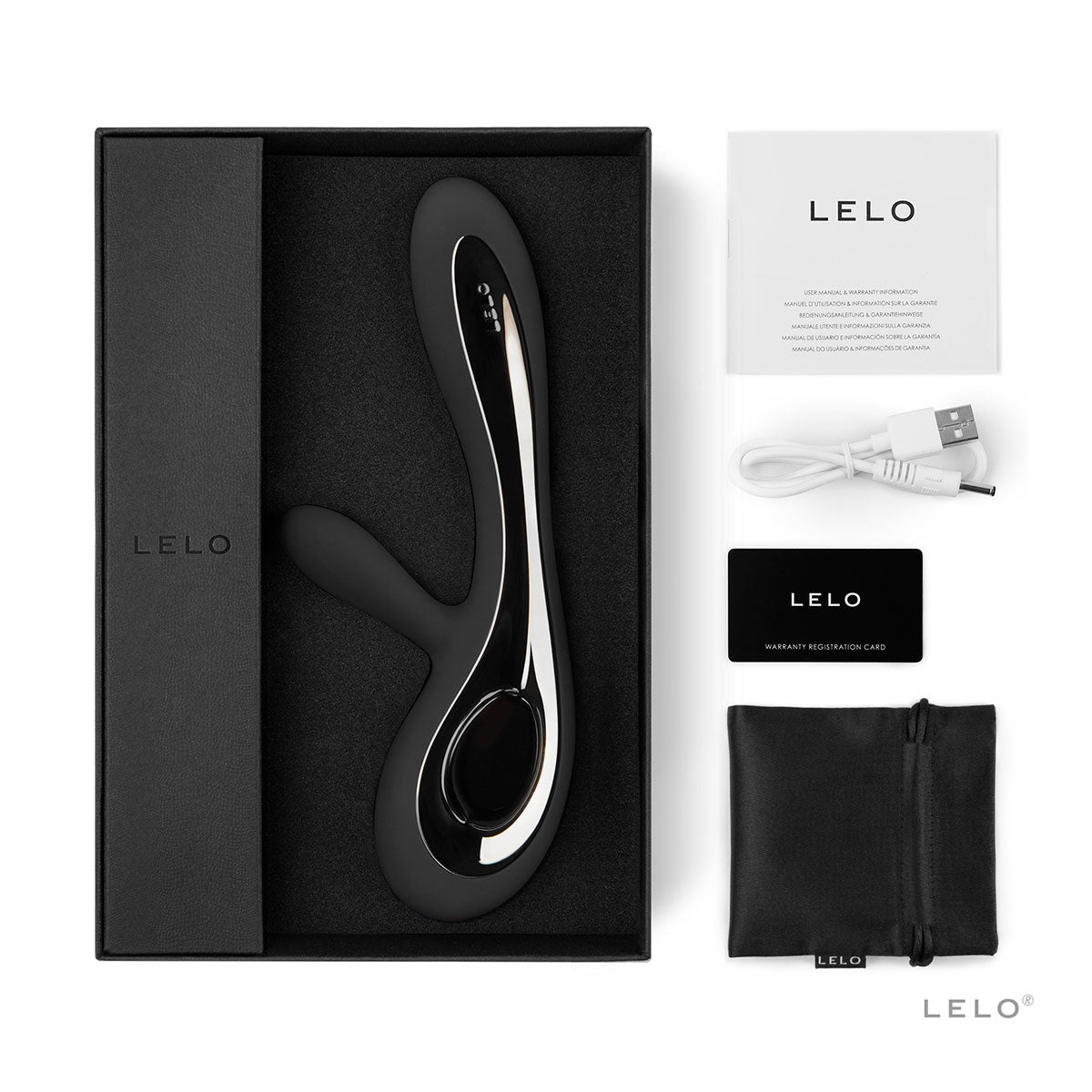 LELO Insignia Soraya Clitoral & G-Spot Luxury Rabbit Vibrator Black