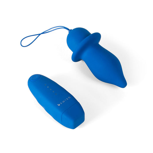 B Swish Bfilled Classic Unleashed Remote-Controlled Vibrating Butt Plug Blue