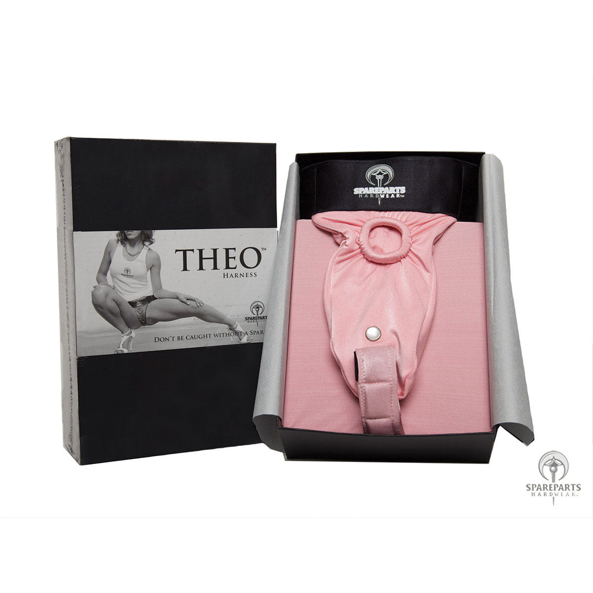 SpareParts Hardwear Theo Thong Strap-On Dildo Harness Pink