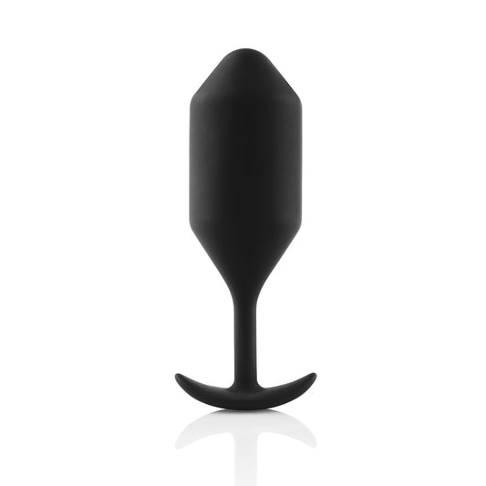 B-Vibe Snug Plug 4 - Large Weighted Silicone Butt Plug Black
