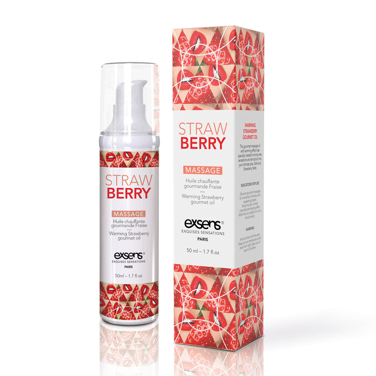 Exsens Warming Massage Oil - 50ml Strawberry