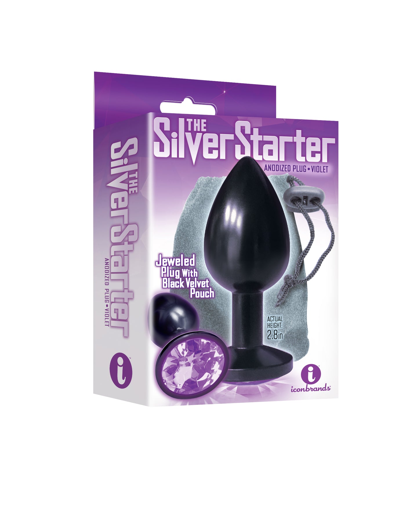 The 9's The Silver Starter Anodized Bejeweled Stainless Steel Plug