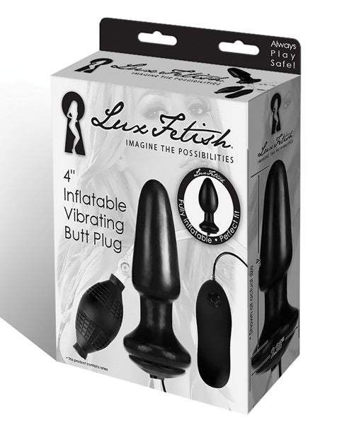 Lux Fetish 4" Inflatable Vibrating Butt Plug
