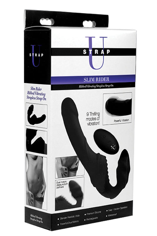 Strap-U Pro Rider 9x Vibrating Silicone Strapless Strap-On w/ Remote Control
