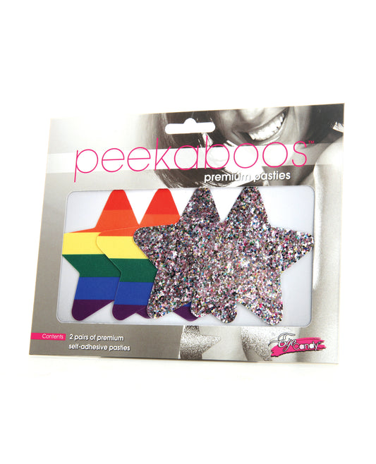 Peekaboos Pride Rainbow Glitter Stars