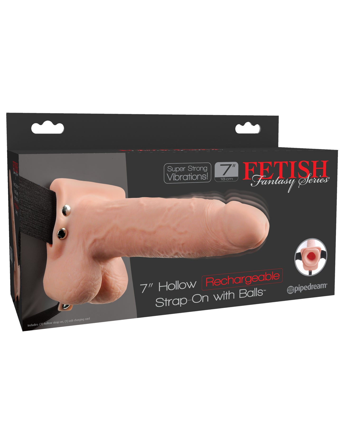 Fetish Fantasy Series Hollow Rechargeable Strap-On w/ Balls
