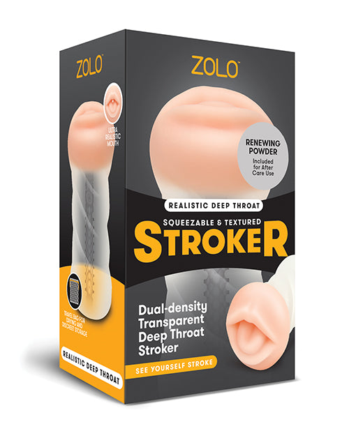 ZOLO Realistic Deep Throat Dual-Density Transparent Stroker