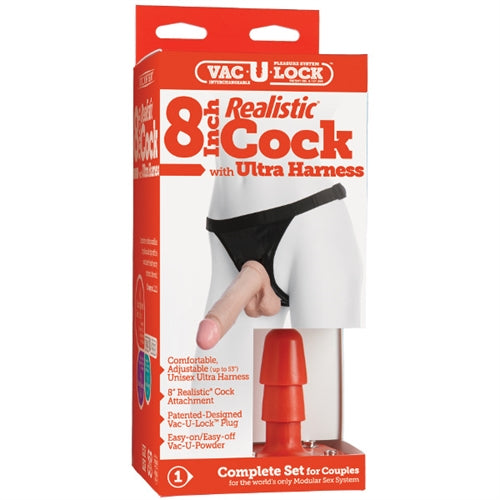 Vac-U-Lock Realistic Cock w/ Ultra Harness