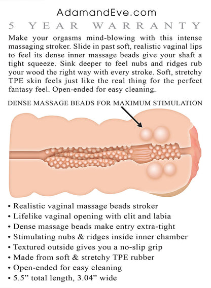 Adam & Eve Adam's Tight Stroker w/ Massage Beads