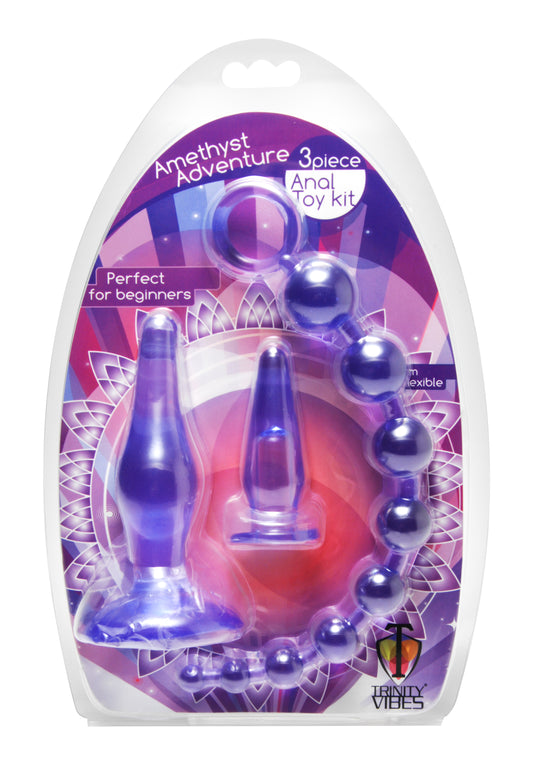 Trinity Vibes Amethyst Adventure 3 Pieces Anal Toy Kit