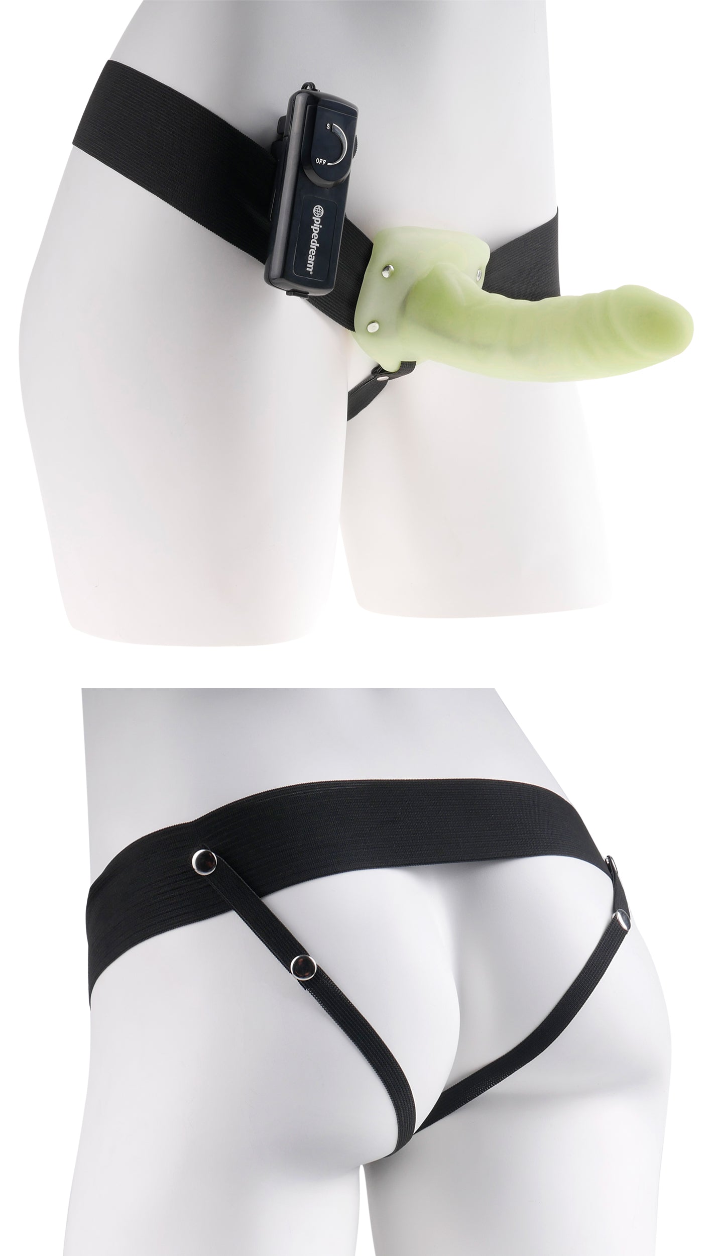 Fetish Fantasy Series For Him or Her Vibrating Hollow Strap-On